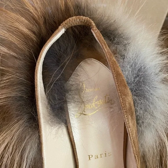 CHRISTIAN LOUBOUTIN Suede Royal Fox Lady Fur 150 Pumps - Size 39 - Picture 7 of 8
